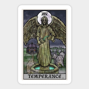 Temperance Tarot Card Halloween Gothic Creepy Crying Angel Statue Sticker